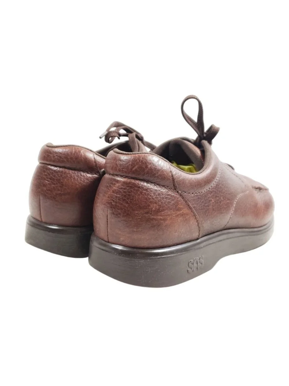 SAS Mens Size 11W Brown Leather Comfort Shoes TriPad Sole Lace-Up Casual